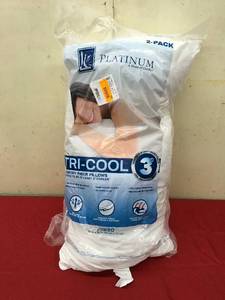 lot 200 image: LC Platinum Jumbo 2 Pk Pillows,Retail $19.99