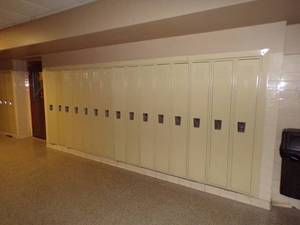 lot 83 image: Wall of Metal Student Lockers