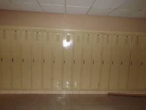 lot 88 image: Wall of Metal Student Lockers