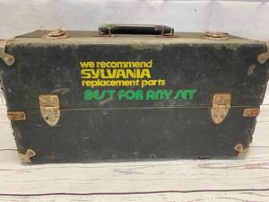 lot 26 image: Sylvania Tool Box full of Electrical Items