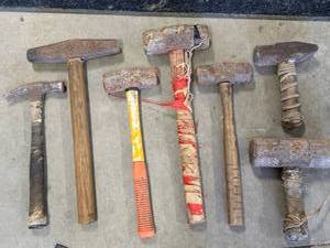 lot 31 image: Lot of 7 Hammers plus 5 Gallon Bucket
