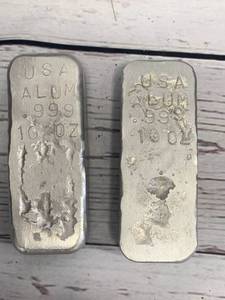 lot 110 image: Lot of 2 Aluminum .999 Bars 10oz each