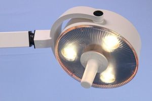 lot 8 image: MSRP $800 Welch Allyn LS200 #44200 Lab Medical Grade Industrial 3-Lamp Procedure Mobile Multi-adjustable Examination Surgical Light Lamp - Mechanics built to last a lifetime Excellent Working Condition 