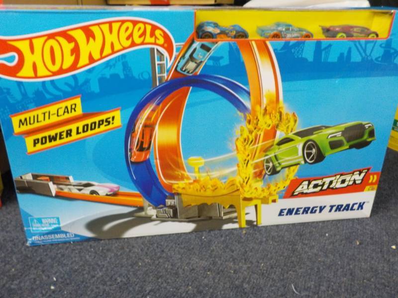 hot wheels multi car power loops energy track