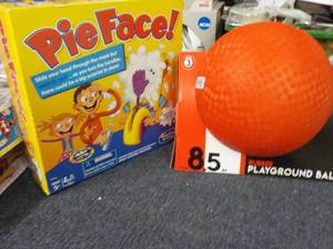 Pie Face and Rubber Playground Ball...