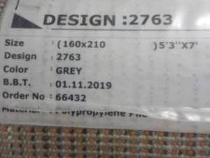 Grey Shag 5 ft 3 x 7 ft Area Rug...