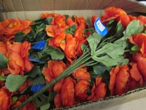 Box of Artificial Orange Ranunculus...