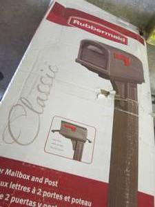 Rubbermaid Mailbox open box...