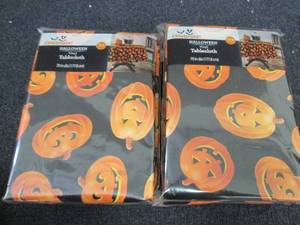 4 Vinyl Halloween Tablecloths...