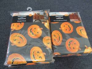 4 Vinyl Halloween Tablecloths...