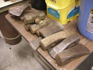 lot 123 image: Group Maul, Axe, Hammer Heads