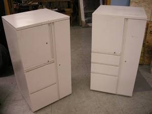 lot 157 image: Pair Handy Metal Storage Cabinets