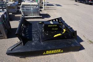 lot 19 image: Brand New Universal Mount Bobcat Skid Loader Skid Steer 48 Brush CutterBrush Hog With Push Bar