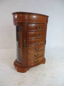 lot 2 image: Wooden Jewelry Cabinet