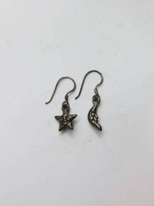 lot 44 image: Sterling Silver Moon & Star Earrings
