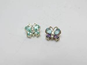 lot 54 image: Pair of Sterling Silver Butterfly Charms