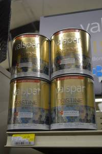 lot 1335 image: (4) Valspar Pristine Quarts  Semi-Gloss Exterior  18608 Ultra WhitePastel Base, Tintable