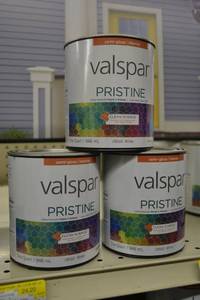 lot 1342 image: (3) Valspar Pristine Quarts  Semi-Gloss Interior  18560 White, Tintable