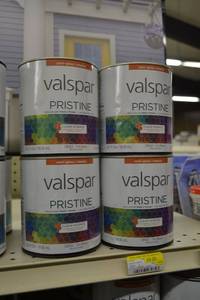 lot 1343 image: (3) Valspar Pristine Quarts  Semi-Gloss Interior  18562 Tint Base, Must Be Tinted