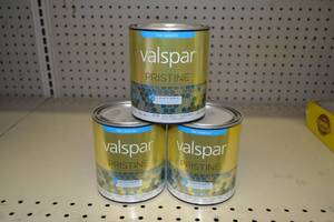 lot 1344 image: (3) Valspar Pristine Quarts  Flat Exterior  18208 Ultra WhitePastel Base, Tintable