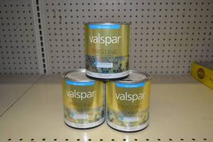 lot 1345 image: (3) Valspar Pristine Quarts  Flat Exterior  18205 Clear Base, Must Be Tinted