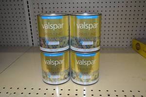 lot 1346 image: (4) Valspar Pristine Quarts  Flat Exterior  18202 Tint Base, Must Be Tinted