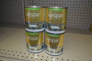 lot 1347 image: (4) Valspar Pristine Quarts  Satin Exterior  18408 Ultra WhitePastel Base, Tintable