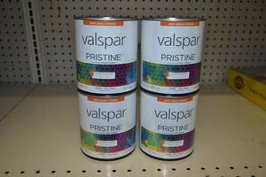 lot 1352 image: (4) Valspar Pristine Quarts  Semi-Gloss Interior  18565 Clear Base, Must Be Tinted