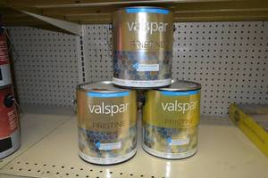 lot 1354 image: (4) 1 Gallon Valspar Pristine  Flat Exterior  18208 Ultra WhitePastel Base, Tintable