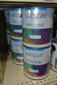 lot 1363 image: (4) 1 Gallon Valspar Pristine  Matte Interior  18502 Tint Base, Must Be Tinted