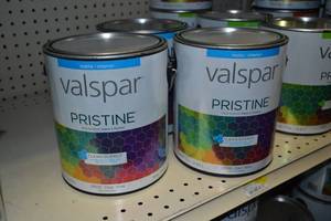 lot 1369 image: (3) 1 Gallon Valspar Pristine  Matte Interior  18505 Clear Base, Must Be Tinted