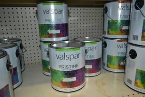 lot 1370 image: (4) 1 Gallon Valspar Pristine  Satin Interior  18545 Clear Base, Must Be Tinted