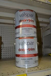 lot 1388 image: (2) 1 Gallon Valspar Door & Trim Oil Enamel  Semi-Gloss Interior  83061 Pastel Base, Must Be Tnited