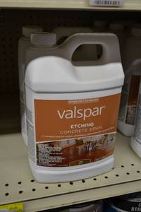 lot 1394 image: (2) 1 Gallon Valspar InteriorExterior Etching Concrete Stain, Tan 82070