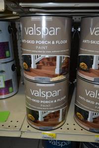 lot 1398 image: (5) 1 Gallon Valspar Anti-Skid Porch & Floor Paint  InteriorExterior  Light Gray 82030