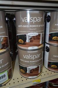 lot 1400 image: (4) 1 Gallon Valspar Anti-Skid Porch & Floor Paint  InteriorExterior  82032 Base 2, Must Be Tinted