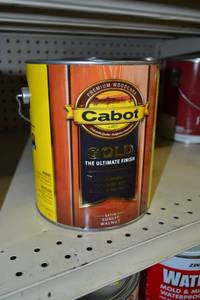 lot 1413 image: (2) 1 Gallon Cabot GOLD Satin Sunlit Walnut Wood Stain