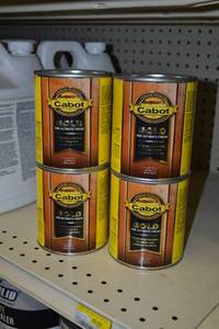 lot 1422 image: (4) Cabot GOLD Satin Stain Quart  Exterior  Sunlit Walnut #3471