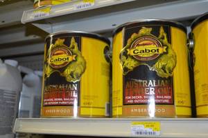 lot 1423 image: (2) 1 Gallon Cabot Australian Timber Oil Stain  Exterior  Amberwood #3457