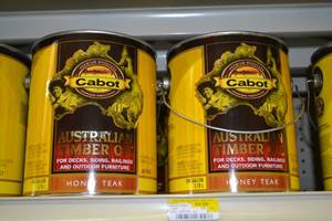 lot 1424 image: (3) 1 Gallon Cabot Australian Timber Oil Stain  Exterior  Honey Teak #3458