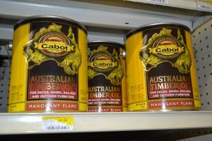 lot 1425 image: (3) 1 Gallon Cabot Australian Timber Oil Stain  Exterior  Mahogany Flame #3459