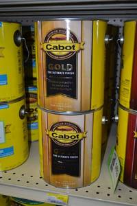 lot 1432 image: (3) 1 Gallon Cabot GOLD Satin Sun-Drenched Oak Wood Stain