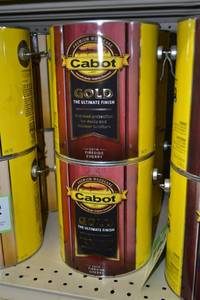 lot 1433 image: (3) 1 Gallon Cabot GOLD Satin Fireside Cherry Wood Stain