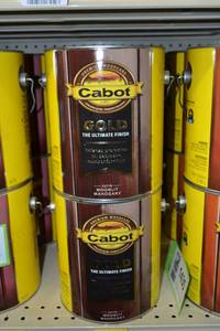 lot 1430 image: (3) 1 Gallon Cabot GOLD Satin Moonlit Mahogany Wood Stain