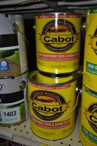 lot 1436 image: (3) 1 Gallon Cabot Semi-Transparent Deck & Siding Stain  0306 Neutral Base, Must Be Tinted