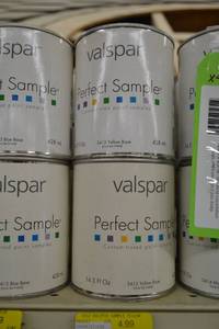 lot 1449 image: (4) Valspar 14.5 fl oz Perfect Sample Can  3412 Yellow Base, Must Be Tinted