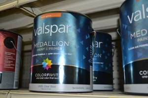 lot 1468 image: (2) Valspar Medallion Paint & Primer, Interior  Semi-Gloss, 2405 Clear Base, Must Be Tinted