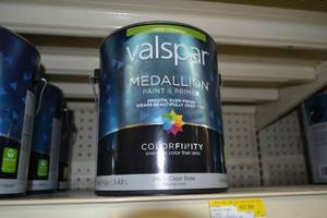 lot 1471 image: Valspar Medallion Paint & Primer, Interior  Satin, 3405 Clear Base, Must Be Tinted
