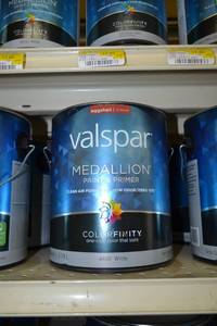 lot 1472 image: (2) 1 Gallon Valspar Medallion Paint & Primer, Interior  Eggshell, 4400 White, Tintable