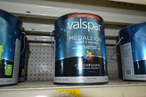 lot 1476 image: (2) 1 Gallon Valspar Medallion Paint & Primer, Interior  Eggshell, 4405 Clear Base, Must Be Tinted